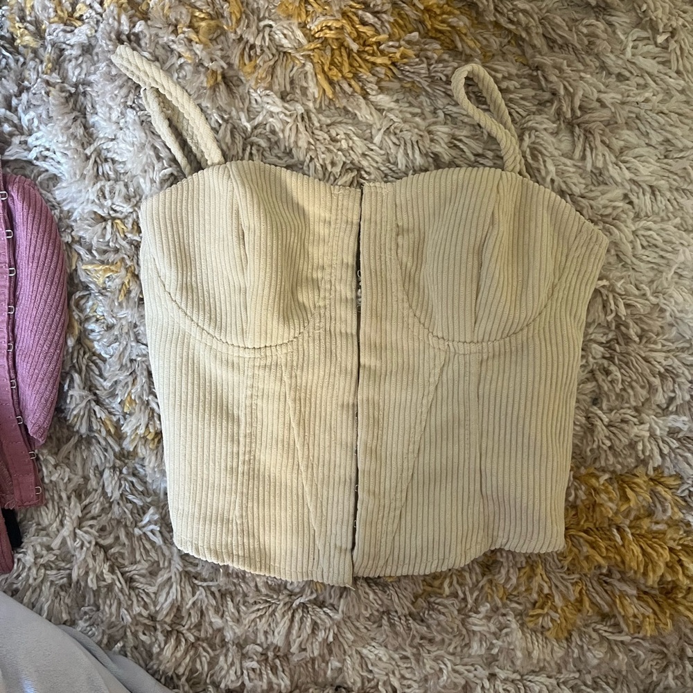 SHEIN Women's Beige Corduroy Top